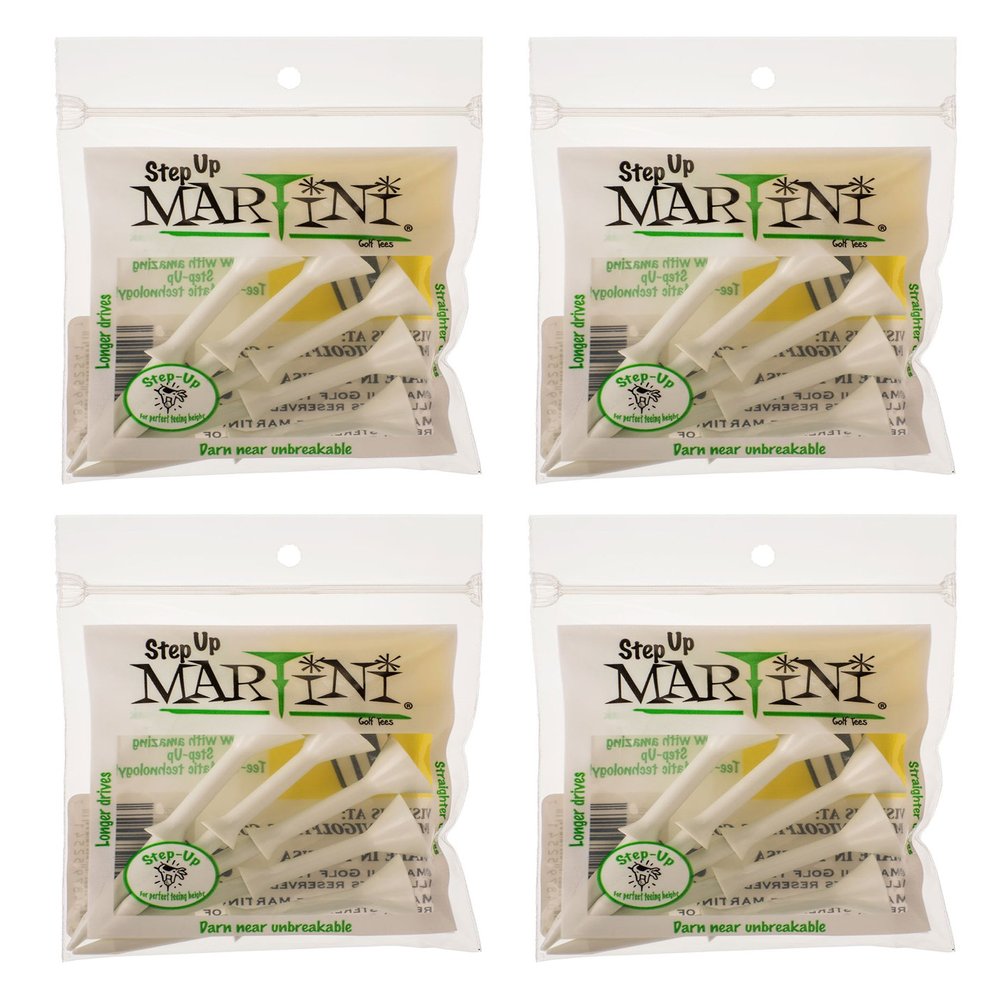 MARTINI 3 1/4" Step-Up Golf Tees - 4 Pack (20 Tees) (White)