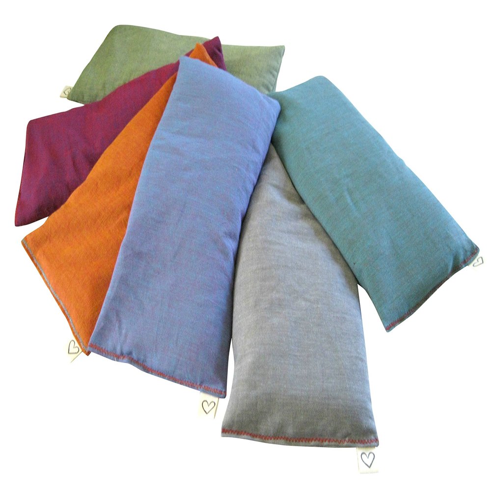 Peacegoods Scented Lavender Eye Pillows Pack of (6) - 4 x 8.5 - Soft & Soothing Cotton - Weighted Naturally Calming Colors - Yoga Massage Sleep Bulk - Teal Green Purple Terracotta Gray Lilac