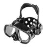 IST ProEar Dive Mask with Ear Covers, Scuba Diving Pressure Equalization Gear, Tempered Glass Twin Lens (Black Silicone) view 1