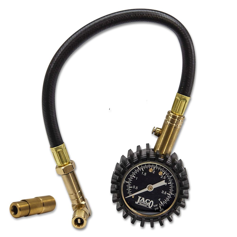 JACO BikePro Bike Tire Pressure Gauge - 60 PSI (MTB Series) | Presta + Schrader Air Chucks