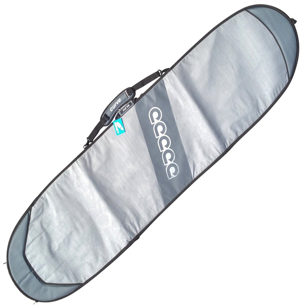 Curve Surfboard Travel Board Bag Longboard Single 7'6, 8'2, 8'8, 9'2, 9'6,10'2, 10'8, 11'2, 12'2 with 20mm Foam (8'2 Longboard Round Nose x23.5 w finslot)