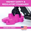 50 Strong Scooter Stand - Fits Most Scooters - Interlocking Offset Extra Stable Base - Pink view 4