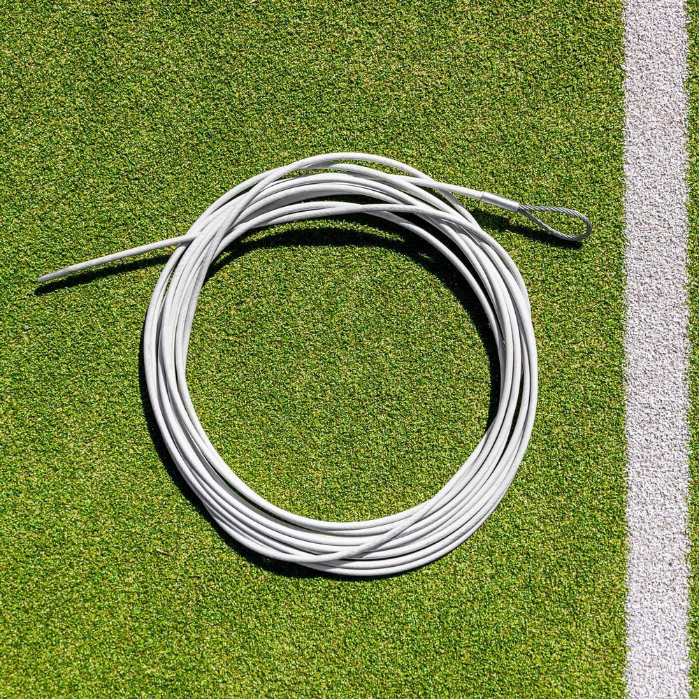 Vermont Tennis Net Headline Wire Cable [33ft or 42ft] | PVC Coated Steel Wire  All Tennis Posts (Loop & Pin, 42ft (Doubles))