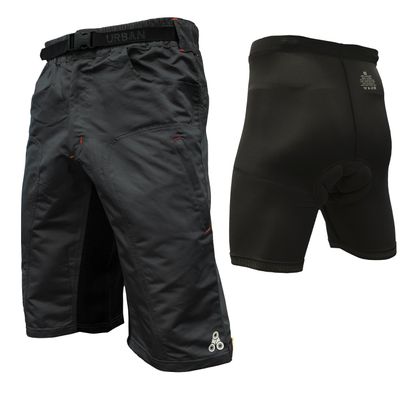 The Enduro - Big and Tall Mens MTB Off Road Cycling Shorts with ClickFast Padded Undershorts with Coolmax Technology (XXXX-Large 43-45", Black)