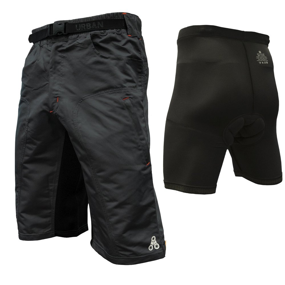 The Enduro - Big and Tall Mens MTB Off Road Cycling Shorts with ClickFast Padded Undershorts with Coolmax Technology (XXXX-Large 43-45", Black)