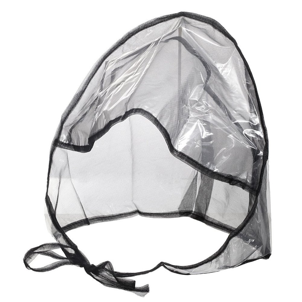La Mart Women's Rain Bonnet With Full Cut Visor & Netting O/S Black