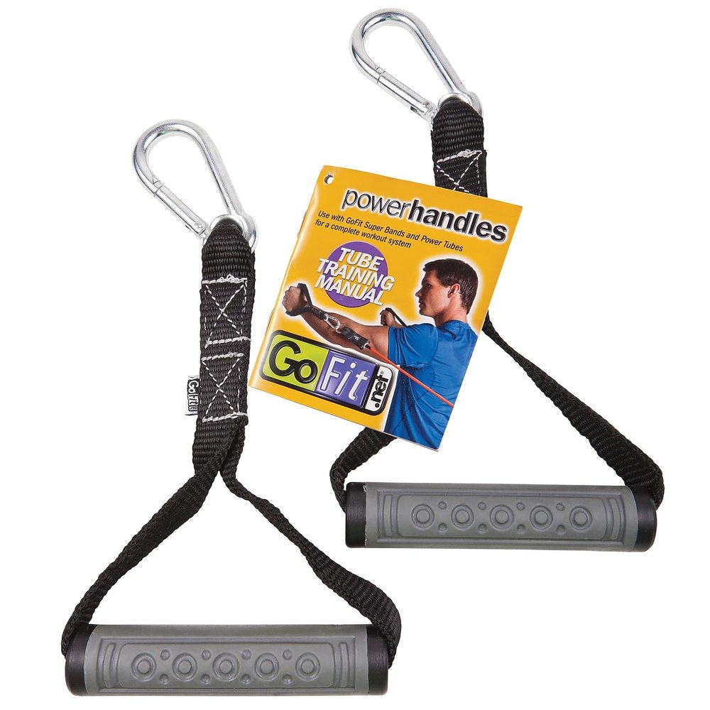 GoFit Extreme Power Handles - One Pair, Handle color may vary, Black/Gray