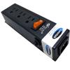 Conntek Power Strip 125V 7-1/2-Inch Housing IEC C14 to U.S 3 Prong Power Strip 3 Outlets with AC Adapter Space, Black view 1