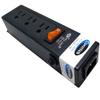 Conntek Power Strip 125V 7-1/2-Inch Housing IEC C14 to U.S 3 Prong Power Strip 3 Outlets with AC Adapter Space, Black view 2