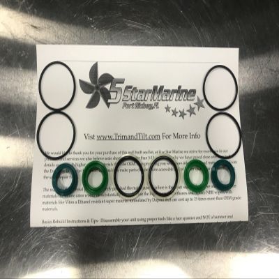 FiveStar Marine Trim Cylinder Ram Rebuild Kit 290 DP-A SP-A Square Capped 853439 FSM009