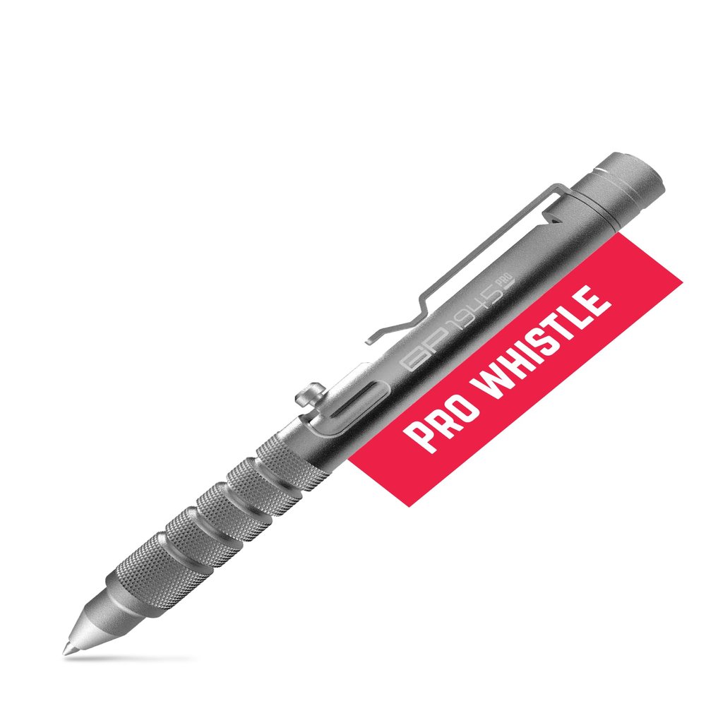 GPCA GP 1945 PRO Bolt-Action Pen Gel Ink pen GP22, Multi-Tool Pen for Professional writers Tactical EDC Pen Compact Size Consistent Ink Flow for Smooth writing (Silver/Aluminum)