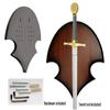 11.5" Univesal Brown Wooden Crest Wall Mount Sword Plaque view 2