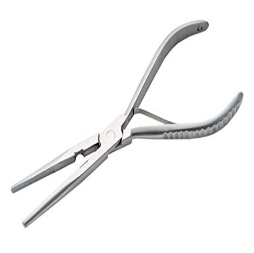 8" Fishing Plier Silver Stainless Steel Groove Handle