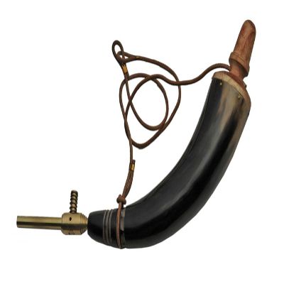 10" POWDER HORN WITH BRASS TAP