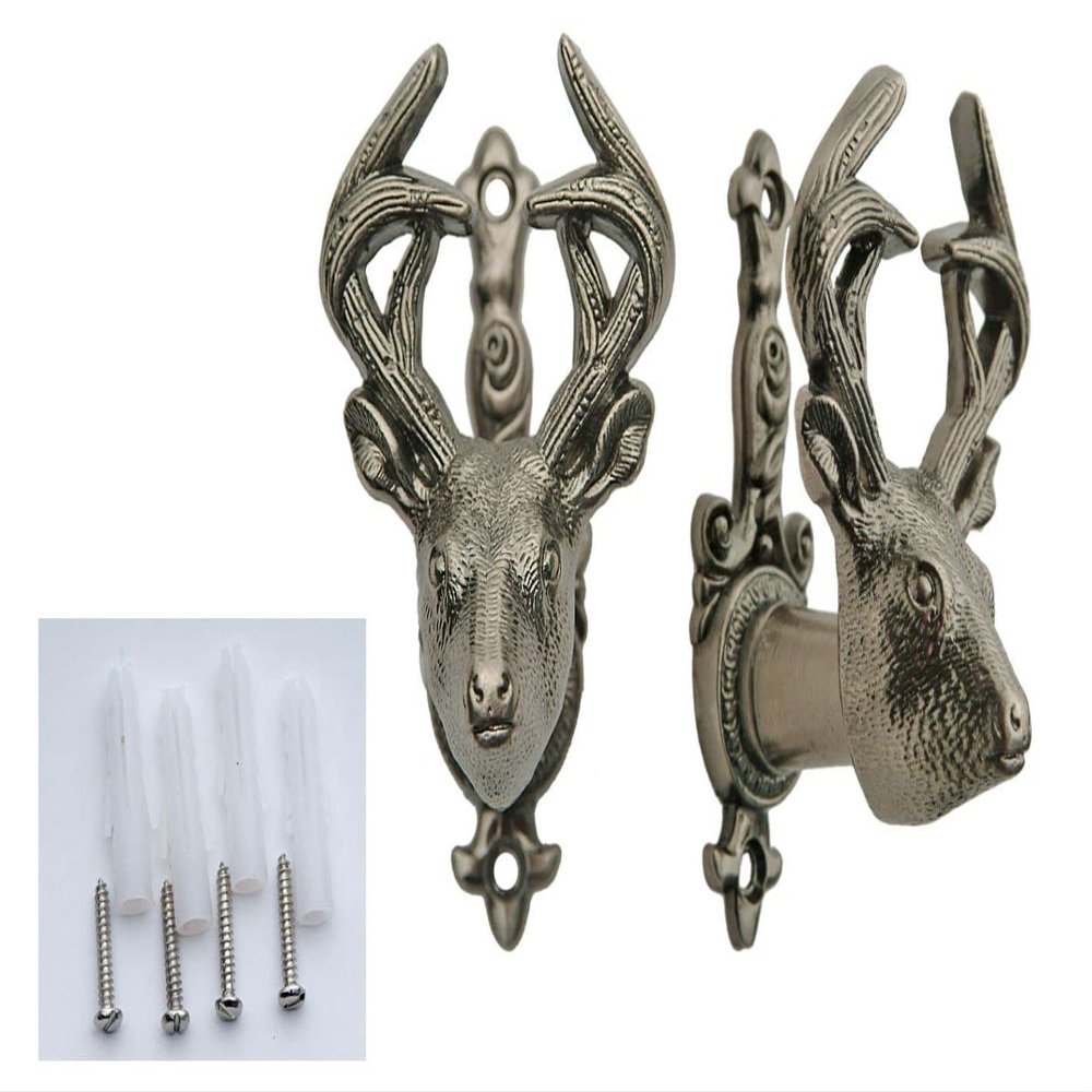 2 pc Deer Adjustable Sword Wall Mount Display Hanger Zinc Alloy