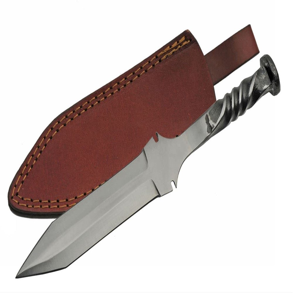 Railroad Spike Carbon Steel Blade Twisted Pattern Handle 11.25 inch EDc Dagger Knife