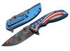 American Eagle Titanium Finish Folding Knife 8.25" Stainless Steel Blade Titanium Finished Handle view 1