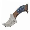 Damascus Steel Blue Pueblo Wood Handle 8 inch Hunting Knife view 2