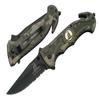 5" Dont Tread On Me Pocket Folding Knife EDC Camping Knife Clip Point Stainless Steel Camo Aluminum Handle With A Clip And Emblem