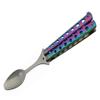 9" Rainbow Finish Butterfly Style Travel Camping Spoon Stainless Steel view 2