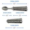 9" Silver Finish Butterfly Style Travel Camping Spoon Stainless Steel view 4