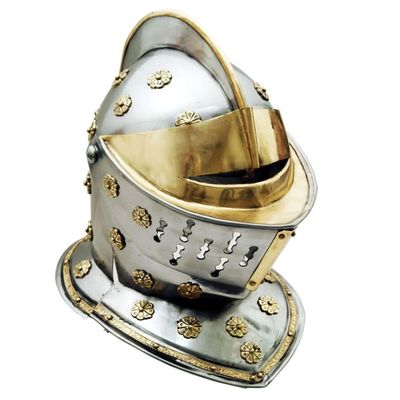 Handmade Golden Knight 18 Guage Carbon Steel Helmet