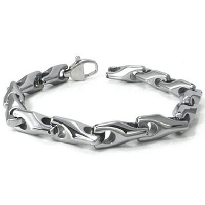 Metal Factory Tungsten Carbide Men's Wheat Link Bracelet Sz 10"