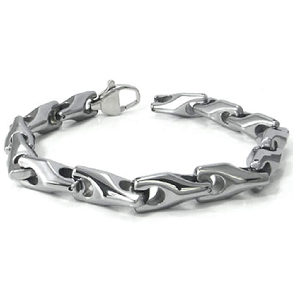 Metal Factory Tungsten Carbide Men's Wheat Link Bracelet Sz 10"