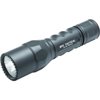 SureFire 6PX Tactical Single-Output LED Flashlight with anodizded aluminum body, Black