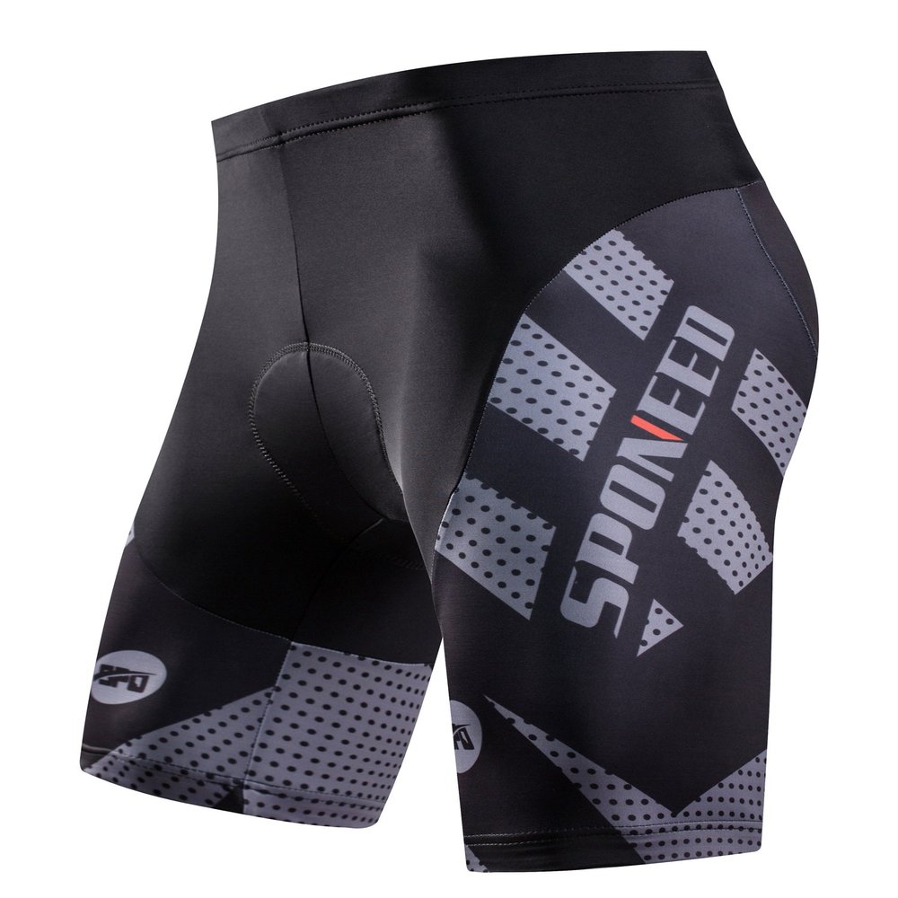 sponeed Padded Cycling Mens Shorts Bicycle Underwear Half Pants Padded Bikes Bottoms US L Grey
