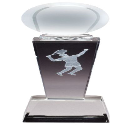 Crystal Tennis Trophy with Free Engraving (Customize Now!)