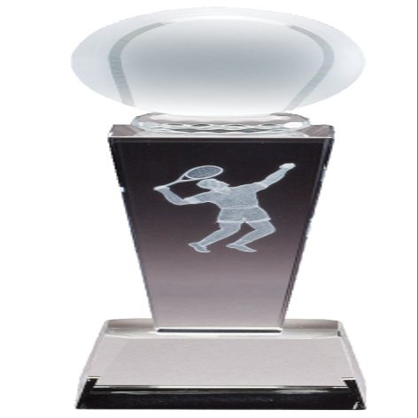 Crystal Tennis Trophy with Free Engraving (Customize Now!)