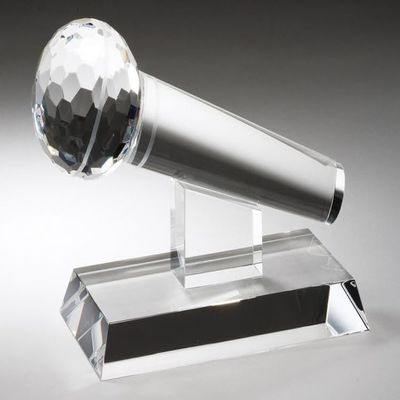 Hit Trophy Crystal Microphone Award with Free Engraving (Customize Now!)