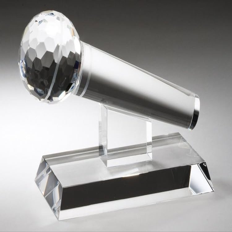 Hit Trophy Crystal Microphone Award with Free Engraving (Customize Now!)