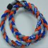 24" Royal Blue Orange Gray Titanium Sports Tornado Necklace w/ Case view 1