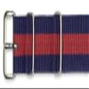 deBeer 22mm Military MoD Ballistic Nylon Watch Band - Navy with Red stripe view 2