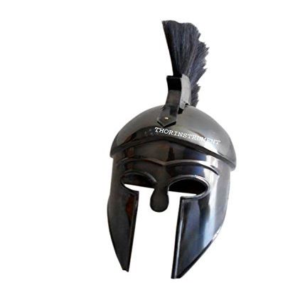 Greek King Spartan Corinthian Helmet Medieval Helmet with Black Plume Replica Rustic Vintage Home Decor Gifts