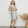 Anna-Kaci Womens Sequin Shiny Strapless Elastic Bandeau Party Tube Top,Silver,Small/Medium view 2