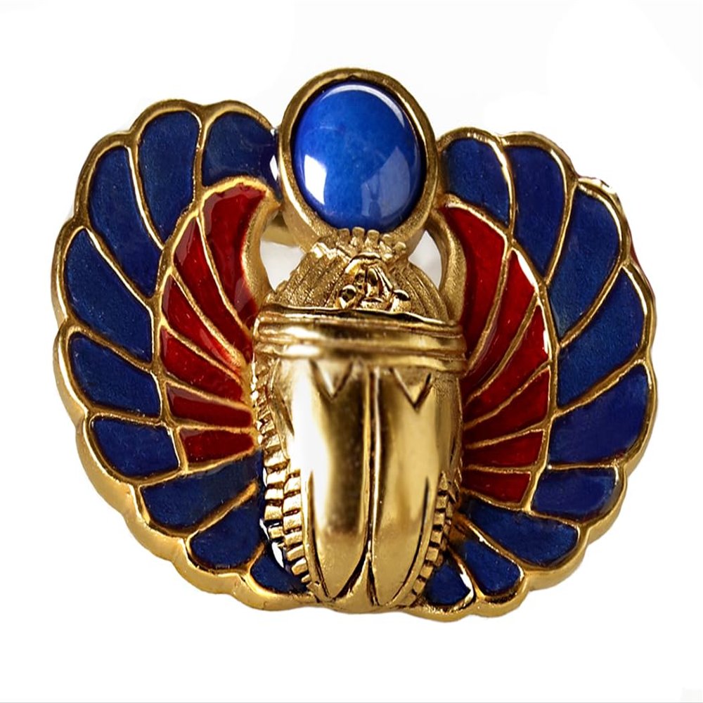 Egyptian Scarab Amulet Lapis pin/brooch