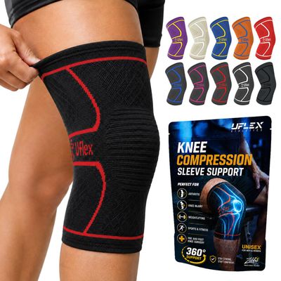 Knee Brace for Men and Women Knee Compression Sleeve Knee Support Wraps for Arthritis Joint Pain Relief, Workout, Swelling, Sports, Circulation, Running, Recovery for ACL & Meniscus TearSmall Red