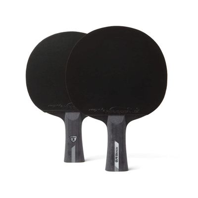Killerspin SVR 2U Black Paddle Set of 2 Rackets with 4 Balls and Foam Protective Paddle Storage Case