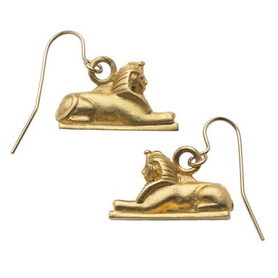 MADE IN USA - Lion-sphinx 3D earrings, From Our Museum Egyptian Collection