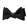 PenSee Mens Black Solid Self Bow Tie Jacquard Woven Silk Bow Ties view 2