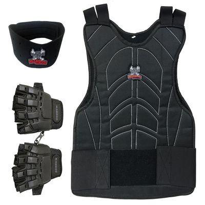 Maddog Sports Paintball & Airsoft Protective Combo Package | Padded Chest Protector, Half Finger Gloves, & Neck Protector  Lightweight Impact Protection for Youth, Teens, Up to Adult Medium Players