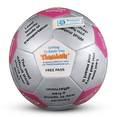 Trainers Warehouse Getting to Know You Thumball 6" | Conversation Starter, Ice Breaker, Team Building Game for The Office in Any Setting | 32 Prompts