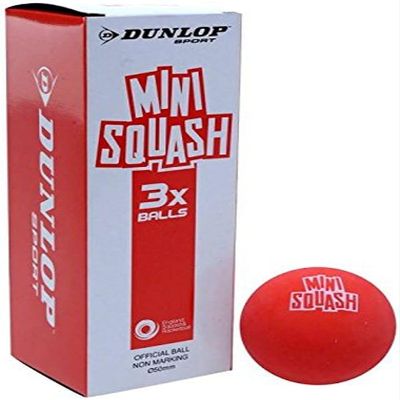 Dunlop Sports Mini Squash Ball, Red, 3-Ball Pack