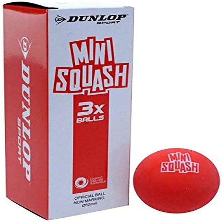 Dunlop Sports Mini Squash Ball, Red, 3-Ball Pack