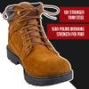IRONLACE Unbreakable Round Bootlaces - Indestructible, Waterproof & Fire Resistant Boot & Shoe Laces, 1500-Pound Breaking Strength/Pair, Brown, 45-Inch, 3.2mm Diameter, 1-Pair view 2