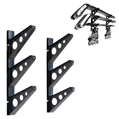 StoreYourBoard Hockey Stick Rack, Wall Mount Garage Storage for Sports Equipment, Skates, Lacrosse Sticks, 3 Tiers, Supports 40 lbs