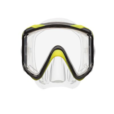 SCUBAPRO Crystal Vu Plus Scuba Mask Without Purge Valve, with Ultra Clear Tri Lens for Diving, Yellow/Gray